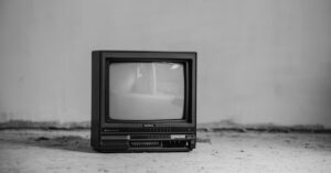 Black and white vintage television