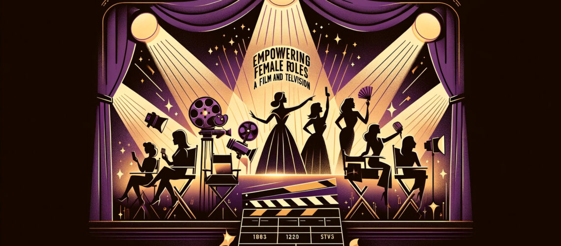 graphic illustration depicting the theme Empowering Female Roles: A New Era in Film and Television